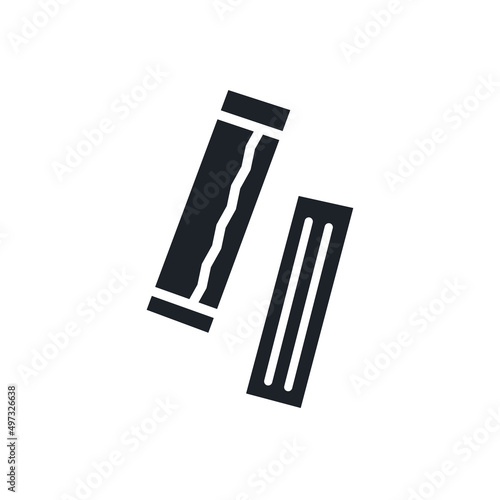 Bubble gum or chewing gum icon. Isolated vector silhouettes