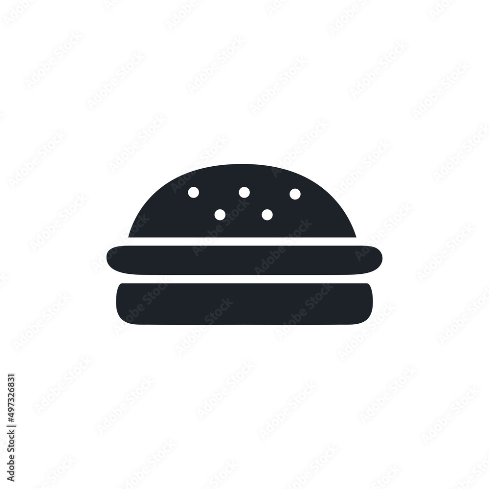 Hamburger icon. Fast food isolated vector silhouettes Hamburger icon. Fast food isolated vector silhouettes