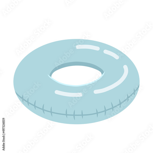 Summer rubber ring in flat design, vector