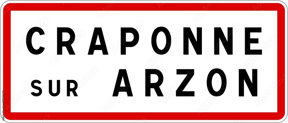 Panneau entrée ville agglomération Craponne-sur-Arzon / Town entrance sign Craponne-sur-Arzon