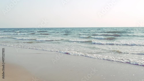 tropical summer beach soft sea waves