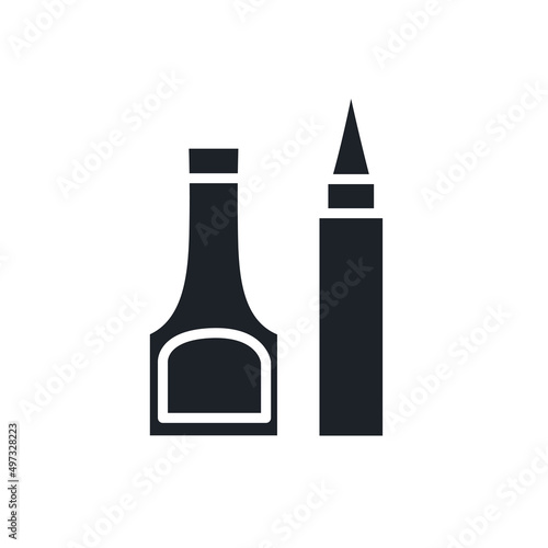 Ketchup and mustard bottles icon. Fast food isolated vector silhouettes