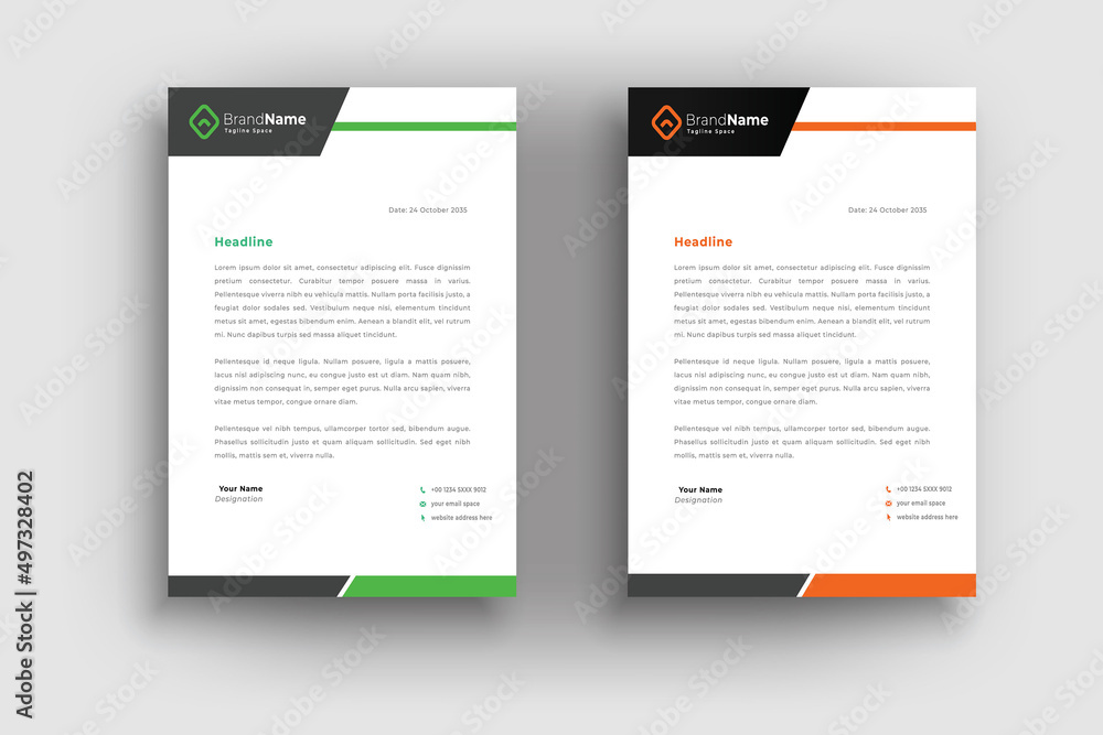 Obraz premium Professional creative letterhead template