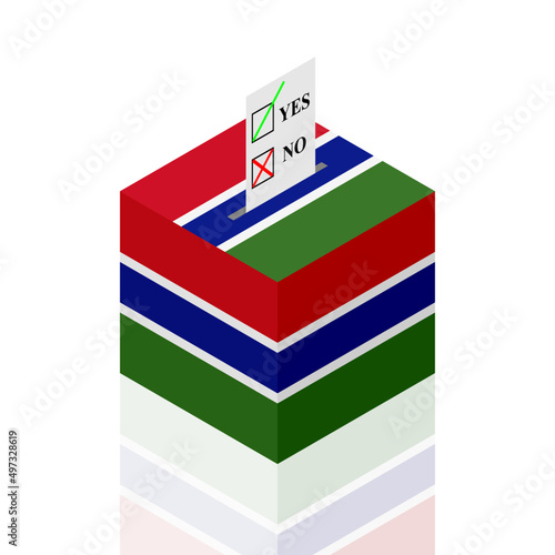 gambia ballot box. vector illustration