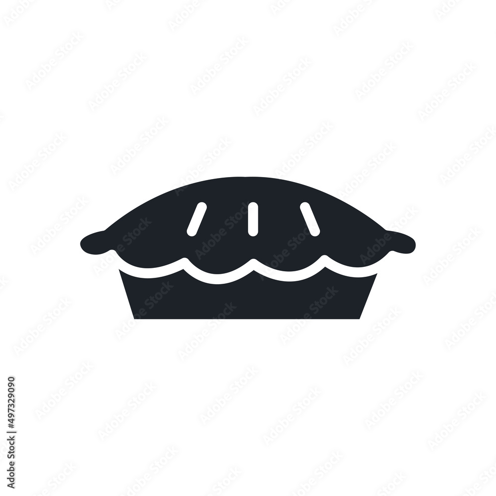 Homemade pie icon. Bakery and pastry isolated vector silhouettes Homemade pie icon. Bakery and pastry isolated vector silhouettes