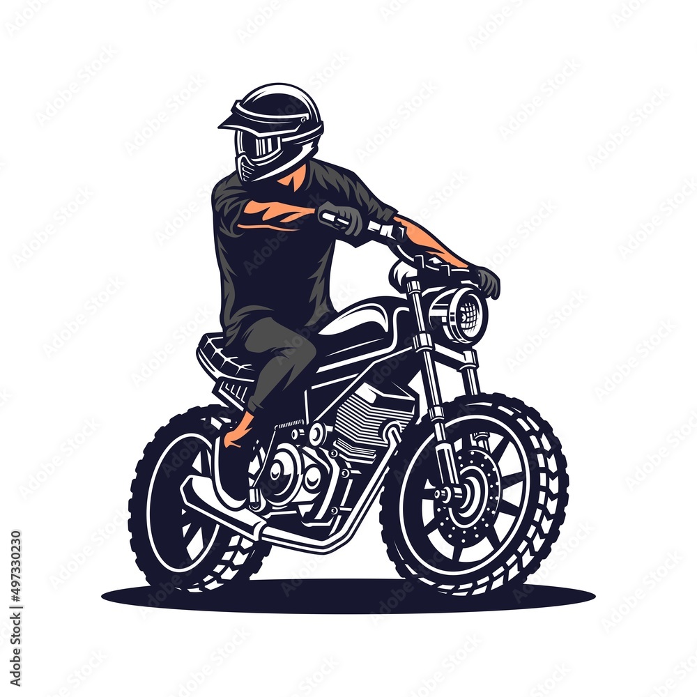 classic custom motorcycle vector illustration classic custom motorcycle vector illustration
