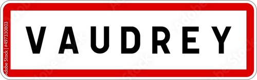 Panneau entrée ville agglomération Vaudrey / Town entrance sign Vaudrey