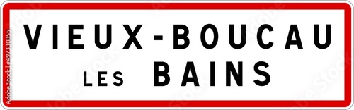 Panneau entrée ville agglomération Vieux-Boucau-les-Bains / Town entrance sign Vieux-Boucau-les-Bains