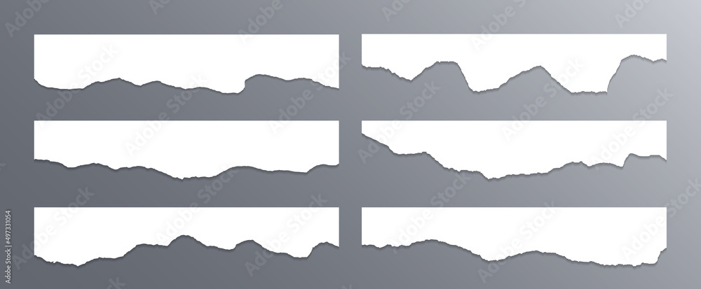 Torn edges of paper, craft design elements vector collection. Ripped edges paper borders Torn edges of paper, craft design elements vector collection. Ripped edges paper borders