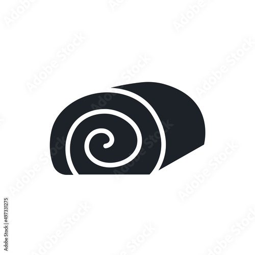 Swiss roll cake icon. Desserts and pastry isolated vector silhouettes