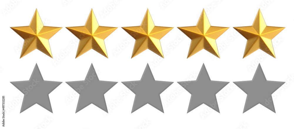 3d Illustration of star rating icons - Customer rating feedback concept from the client 3d Illustration of star rating icons - Customer rating feedback concept from the client