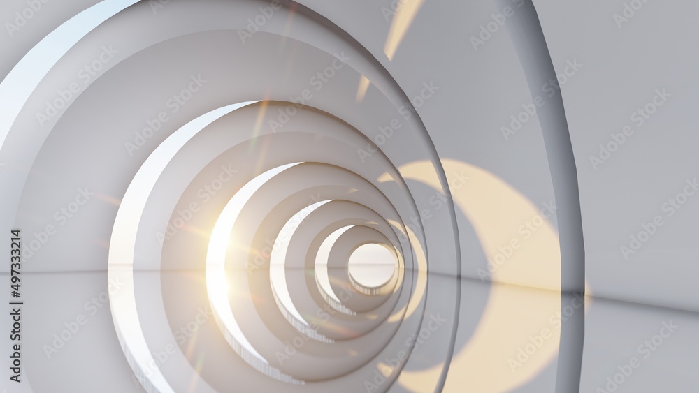 Obraz premium Abstract architecture background arched interior 3d render