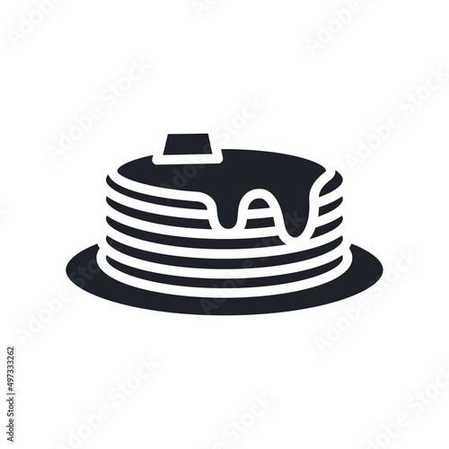 Pancakes icon. Vector isolated bakery and pastry silhouettes