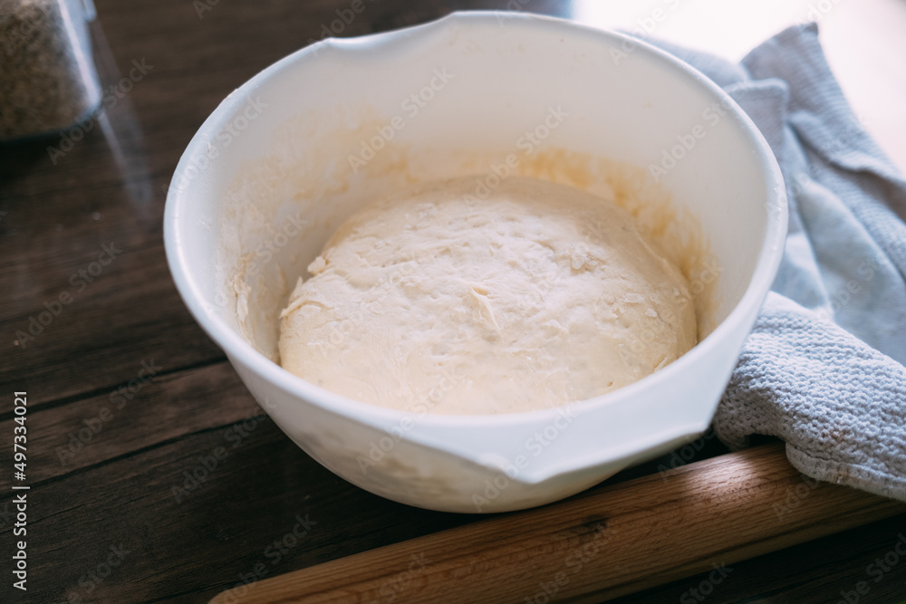 Yeast dough in a bowl. High quality photo Yeast dough in a bowl. High quality photo