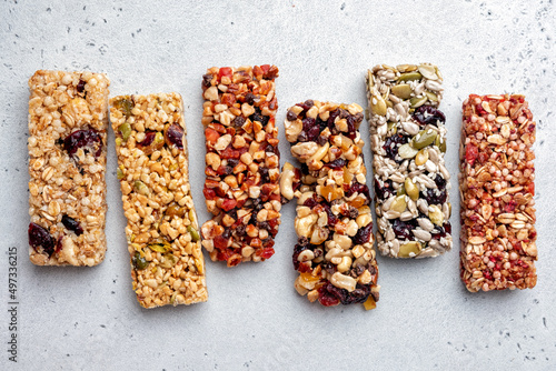 Energy bars - snack for healthy still life