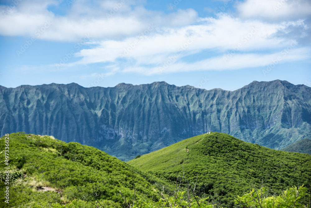 Ko'olau mountain range from Lanikai looking toward Waimanalo