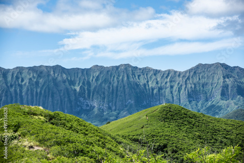 Ko'olau mountain range from Lanikai looking toward Waimanalo photo