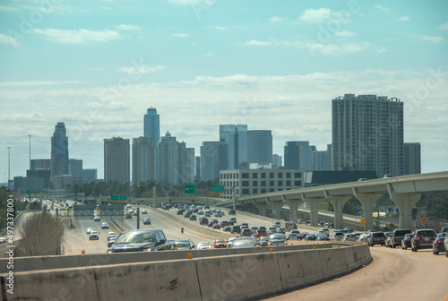 Houston skyline on the background of the city