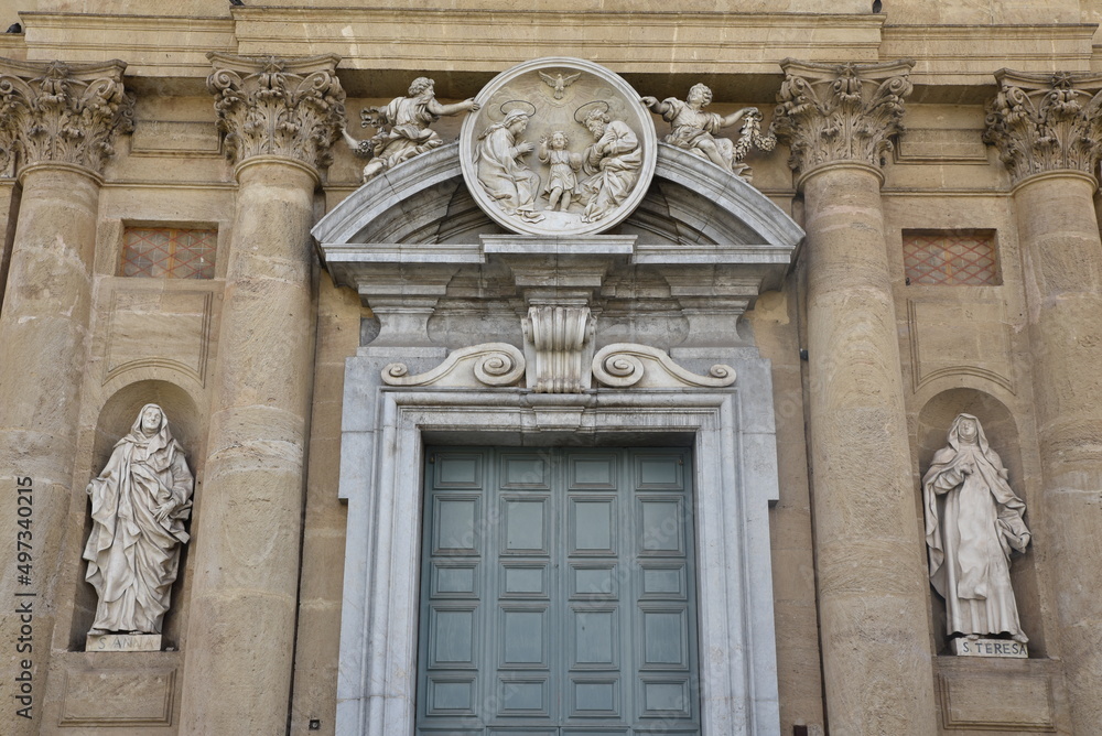 Façade de Santa Teresa alla Kalsa à Palerme. Sicile