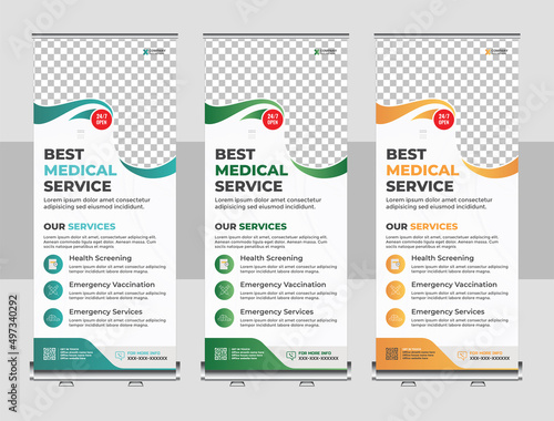 Creative and professional medical rollup banner template