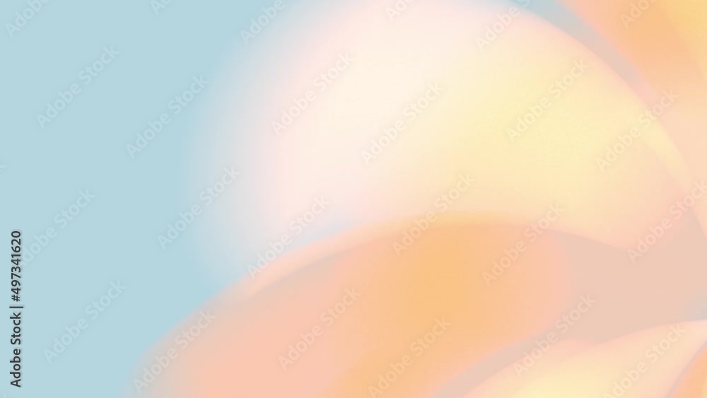 Light blue background with abstract moving element. Pastel orange gradient animation. Blurred light template for presentation and web design. Unfolding soft petals. Calm and purity of early morning Light blue background with abstract moving element. Pastel orange gradient animation. Blurred light template for presentation and web design. Unfolding soft petals. Calm and purity of early morning