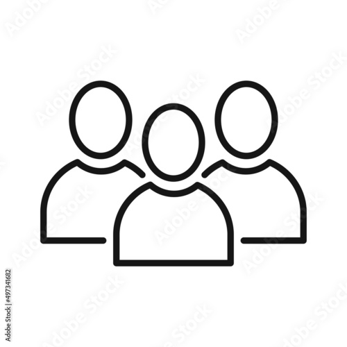Customer interaction simple outline icon. Vector line illustration for UI and graphic design.