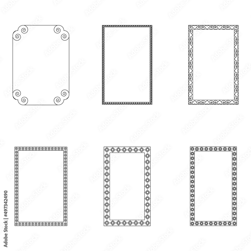 Vector illustration of black and white various frames Vector illustration of black and white various frames