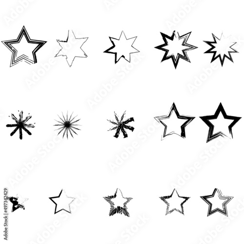 Vector illustration of black and white stars