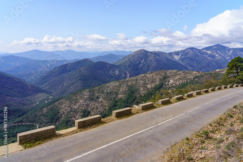 Mountain road with incredible views over the mountain peaks, Sierra Francia, Spain. © josemiguelsangar