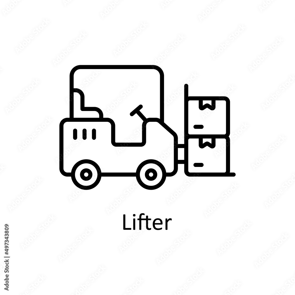 Lifter vector outline icon for web isolated on white background EPS 10 file Lifter vector outline icon for web isolated on white background EPS 10 file