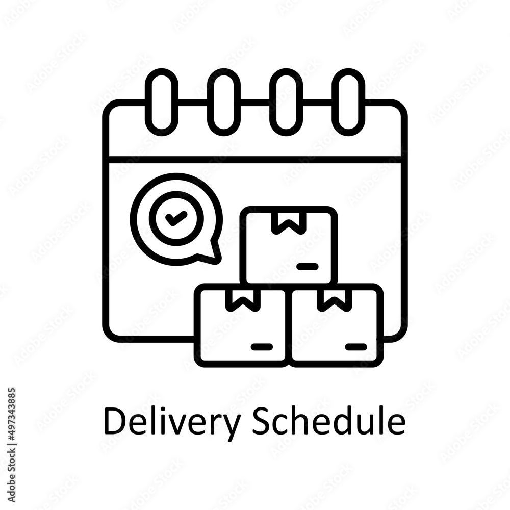 Delivery Schedule vector outline icon for web isolated on white background EPS 10 file Delivery Schedule vector outline icon for web isolated on white background EPS 10 file