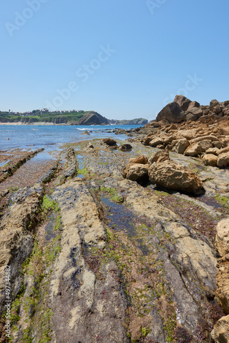 Rock formations in front of cliffs in northern Spain