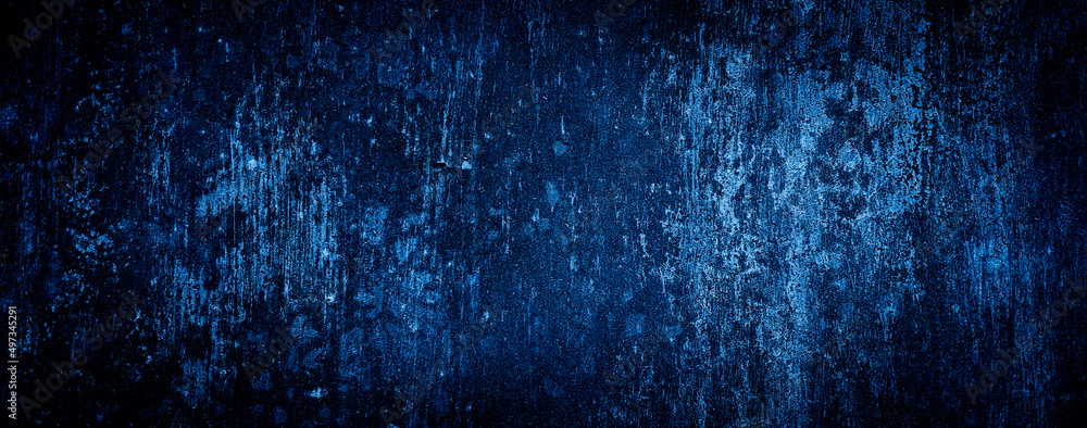 Fototapeta dark blue grungy abstract cement concrete wall texture background