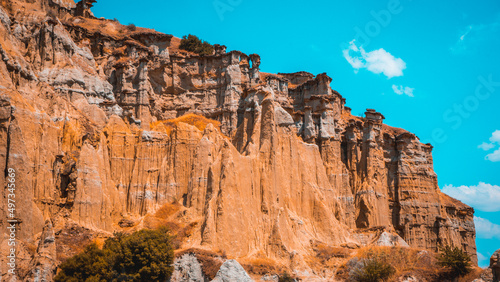 Kula Fairy Chimneys, Kula Geopark at location Manisa, Turkey. Kula Volcanic Geopark, also known as Kuladoccia (Kuladokya).