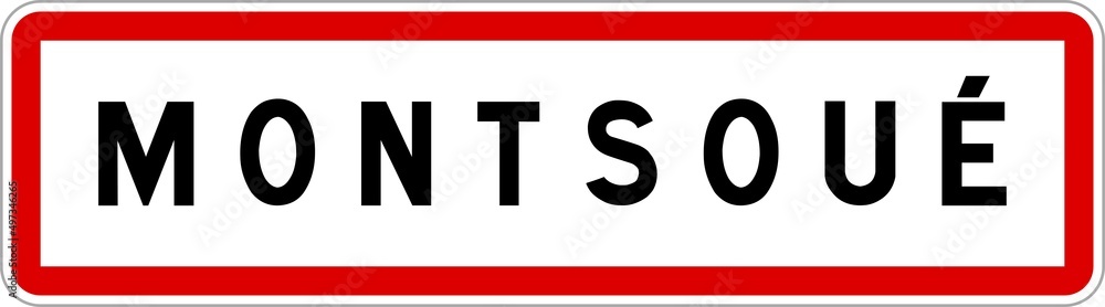 Panneau entrée ville agglomération Montsoué / Town entrance sign Montsoué Panneau entrée ville agglomération Montsoué / Town entrance sign Montsoué