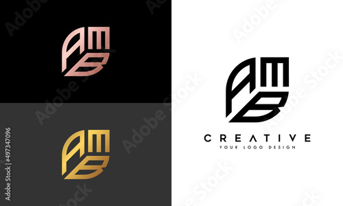 Creative ABM, BAM, MBA initial monogram logo design for company business	
