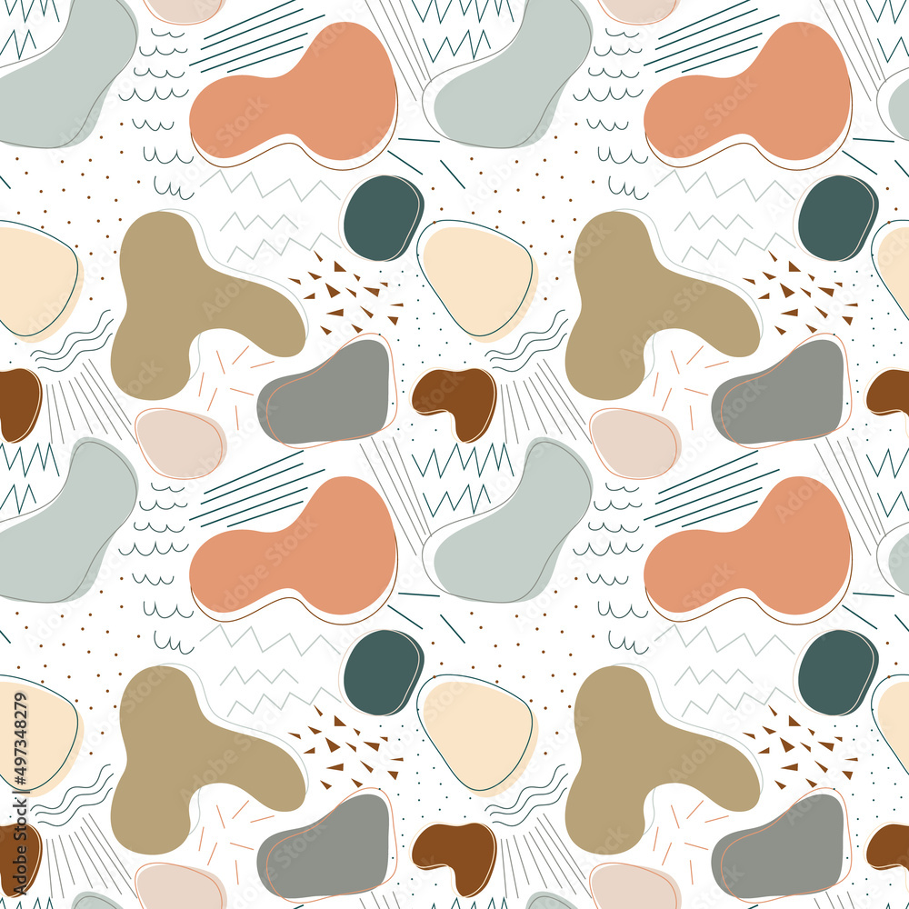Seamless geometric pattern with abstract line shapes Seamless geometric pattern with abstract line shapes