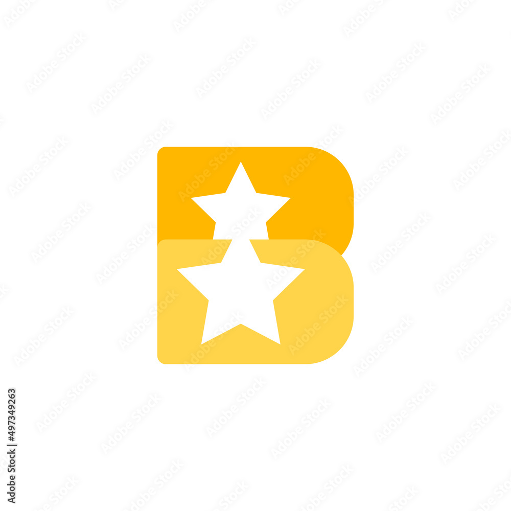 Modern simplicity star logo with letter b. Star concept logo design template with letter B. vector illustration eps10 Modern simplicity star logo with letter b. Star concept logo design template with letter B. vector illustration eps10