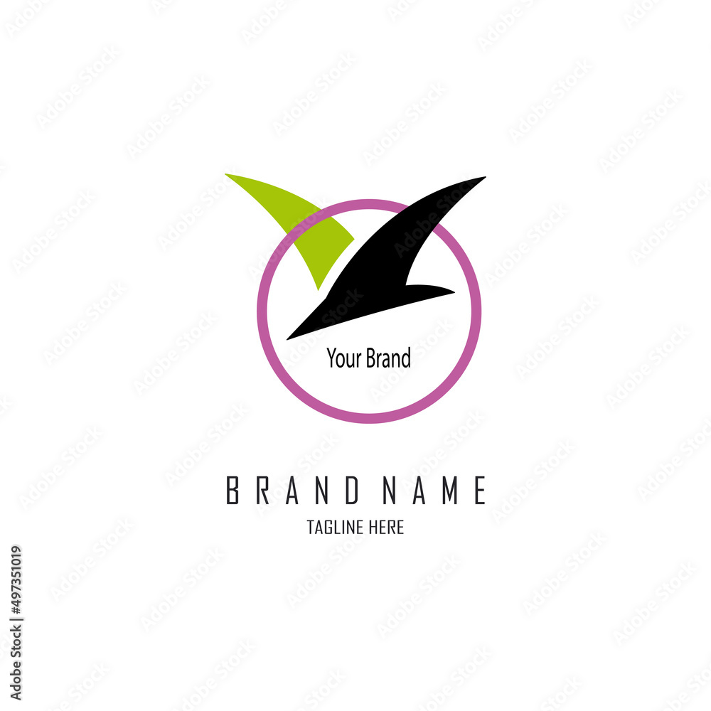 flying bird modern logo template design for brand or company and other