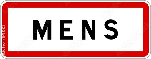 Panneau entrée ville agglomération Mens / Town entrance sign Mens