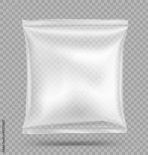 Food snack pillow bag. Vector illustration ready and simple to use for your design. The mock-up will make the presentation look as realistic as possible. EPS10.