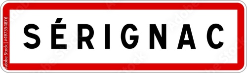 Panneau entrée ville agglomération Sérignac / Town entrance sign Sérignac
