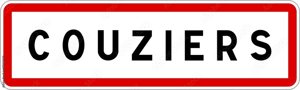 Panneau entrée ville agglomération Couziers / Town entrance sign Couziers Panneau entrée ville agglomération Couziers / Town entrance sign Couziers