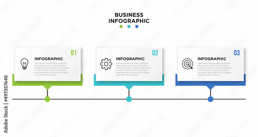 Presentation business infographic template with 3 options. Vector illustration.