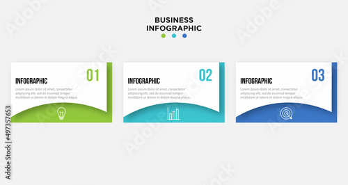 Presentation business infographic template with 3 options. Vector illustration.