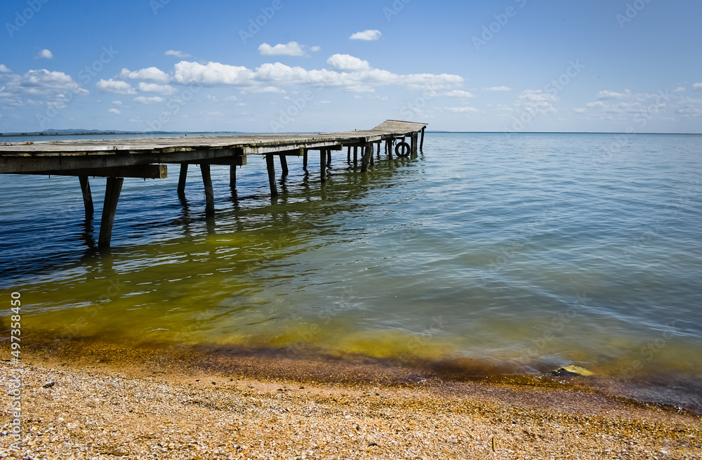 pontoon on the shores of Lake Razim