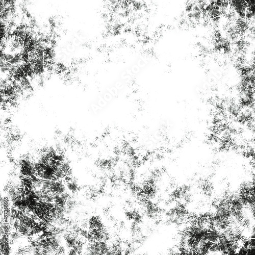 Black and white background with paint blur strokes or brush splatter