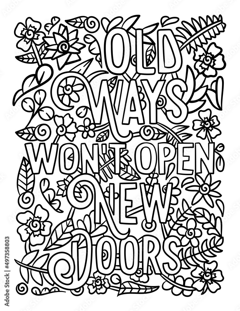 Old Ways Motivational Quote Coloring Page Old Ways Motivational Quote Coloring Page