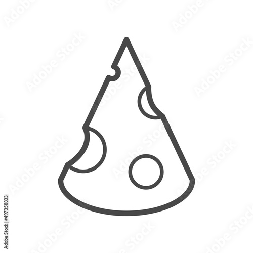 Vector linear icon with cheese