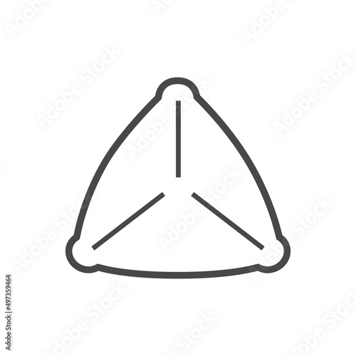 Vector linear icon with small pie